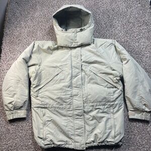 Columbia Sportswear Women's Large Jacket Tan Insulated Hooded Parka Goose Down